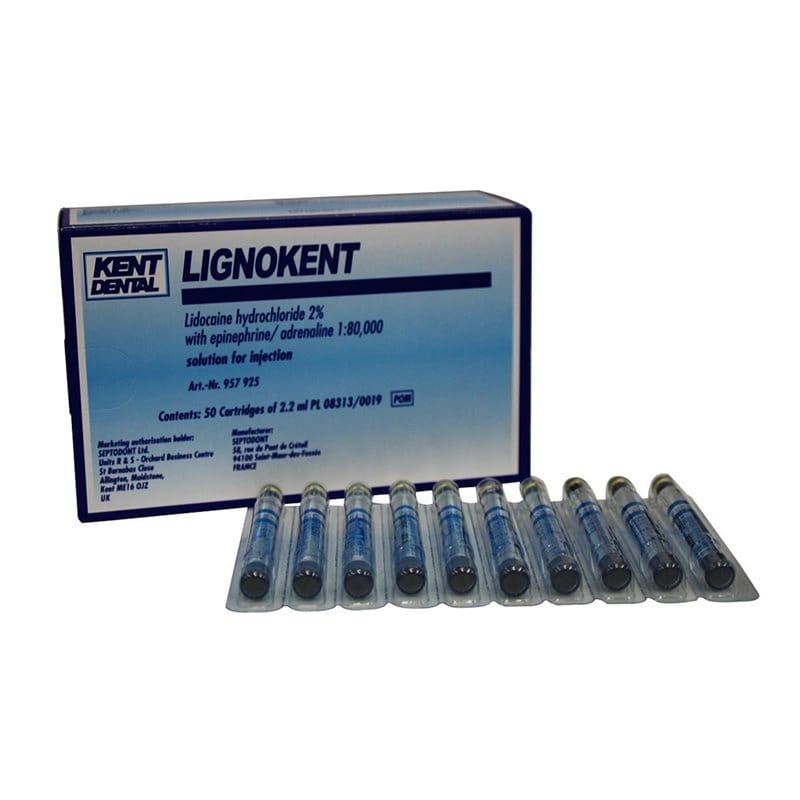 Lignokent anaesthetic 2.2ml 50pk