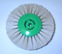 Bibris – 2 Row Converged Lathe Brush 64mm Soft Chalky White Hair 65mm Diameter