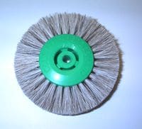 Bibris – 2 Row Converged Lathe Brush 64mm Soft Grey White Hair 65mm Diameter