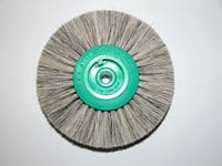Quatribris – 4 Row Converged Lathe Brush Soft Grey White Hair 82mm Diameter